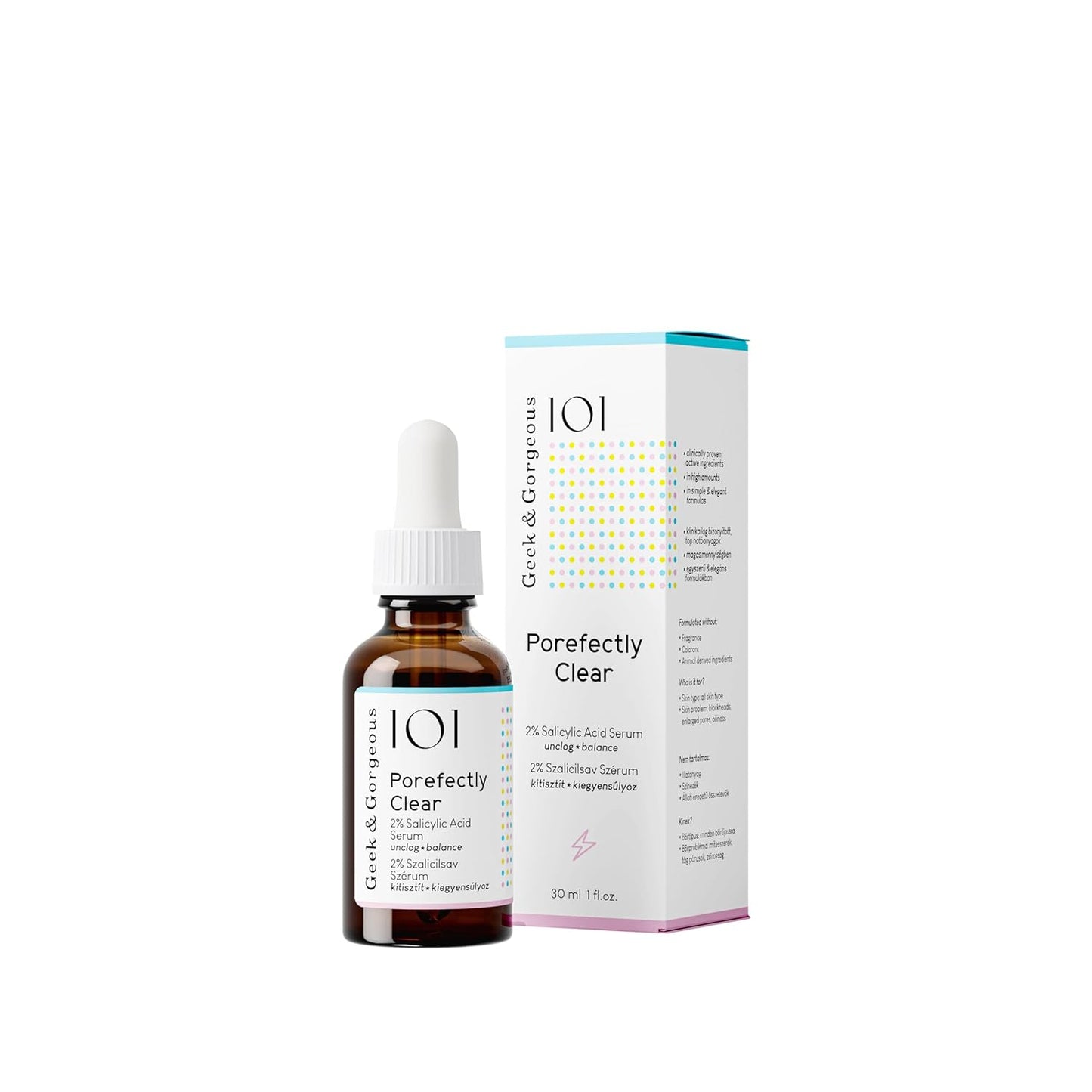 Porefectly Clear Gel Exfoliant - Lightweight 2% Salicylic Acid & Sarcosine | 1 oz for Oily & Combination Skin