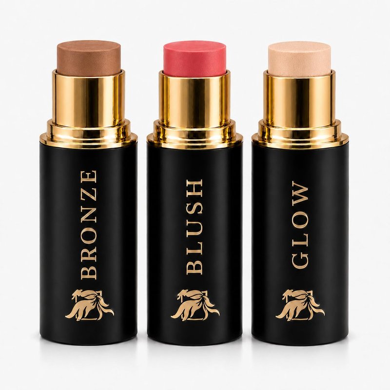 Phoenix Beauty Contour Trio with Cream Blush, Bronzer & Highlighter - Buildable, Pigmented Hydrating Formula with Shea Butter, Vitamin E, Hyaluronic Acid & Squalane; Gift Set (Twilight, Regular Trio)