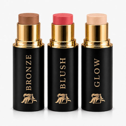 Phoenix Beauty Contour Trio with Cream Blush, Bronzer & Highlighter - Buildable, Pigmented Hydrating Formula with Shea Butter, Vitamin E, Hyaluronic Acid & Squalane; Gift Set (Twilight, Regular Trio)
