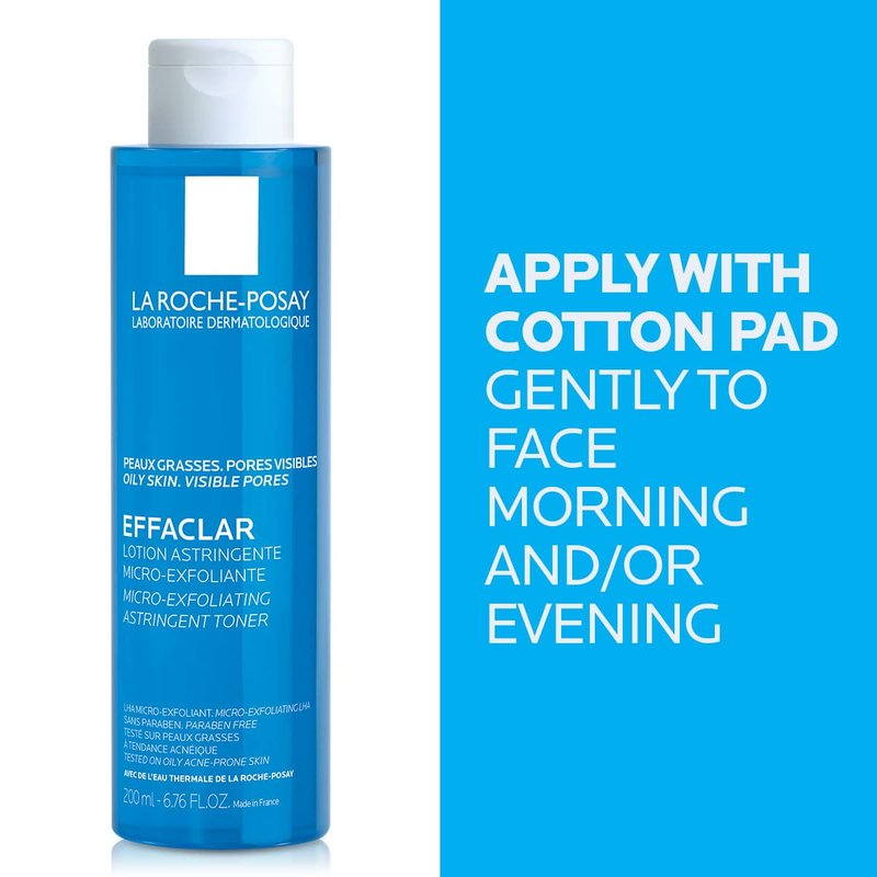La Roche-Posay Effaclar Astringent Face Toner for Oily Skin, with Exfoliating LHAs to Minimize Appearance of Pores and Smooth Skin Texture