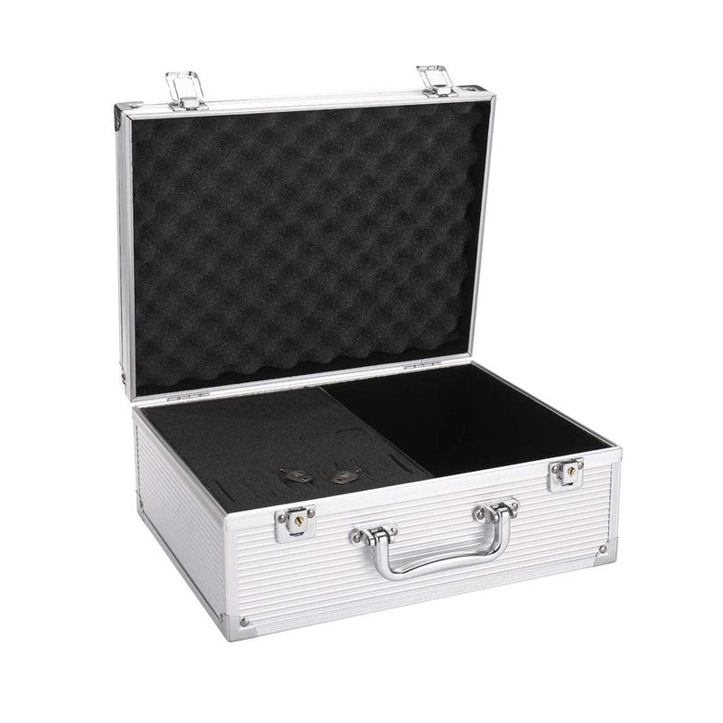 Tattoo Kit Case,Tattoo Kit Box 12.6" x 9.5" x 5.1" W/Lock Makeup Carrying Bag Storage Case Organize with Clasp,Aluminum Alloy with Sponge for Tattoo Equipment Cosmetic Makeup Tools (silver)