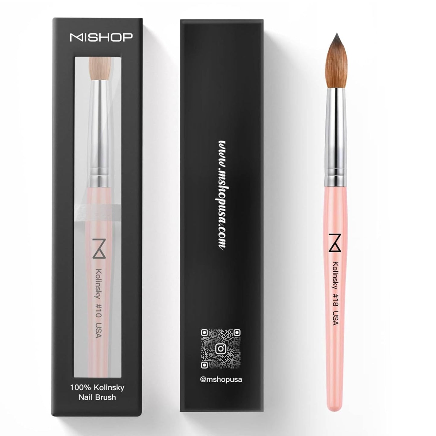 Majesti Pink 100% Kolinsky Acrylic Nail Brush - Professional Sculpting Tool for Nail Technicians | Size #10