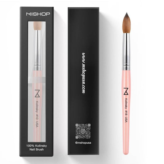 Majesti Pink 100% Kolinsky Acrylic Nail Brush - Professional Sculpting Tool for Nail Technicians | Size #10
