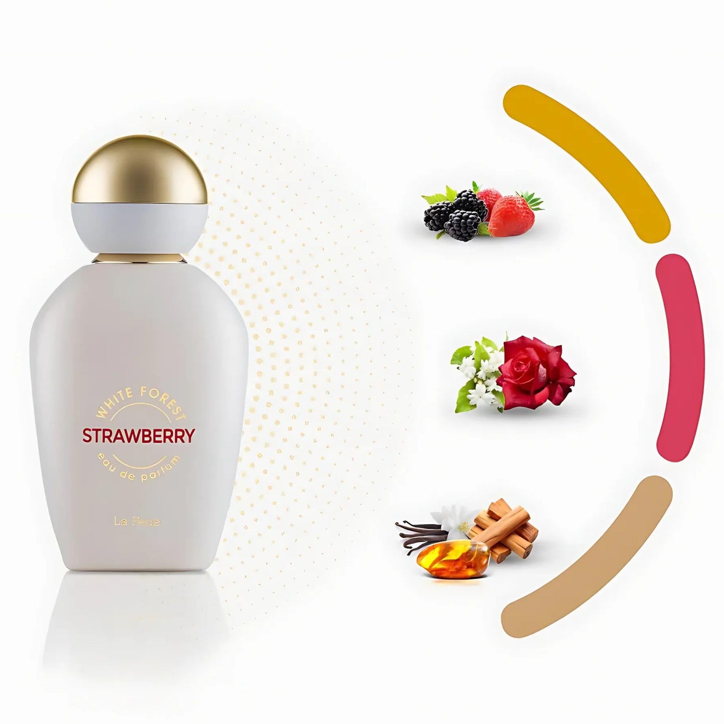 Khadlaj La Fede White Forest Strawberry Eau De Parfum Spray for Women, 3.4 Ounce