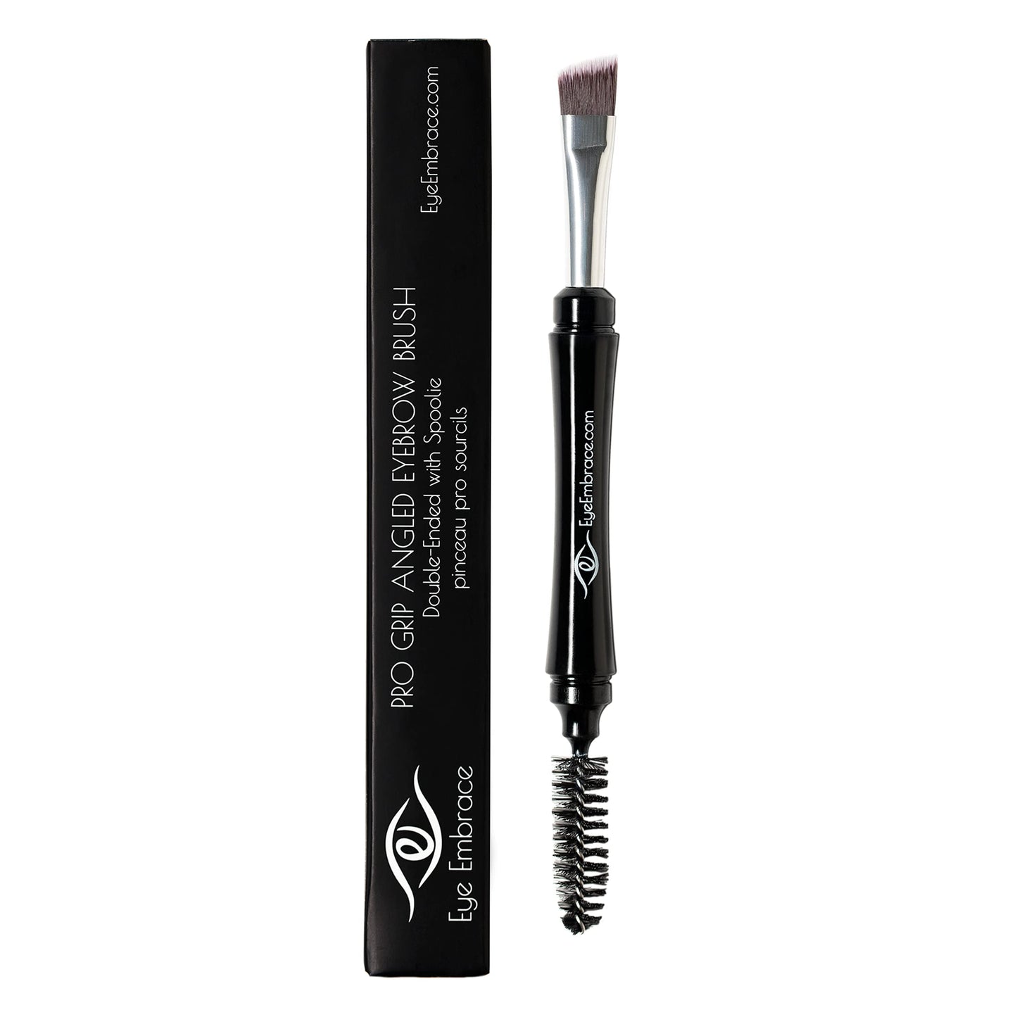 Eye Embrace Warm Betty Light Gray Eyebrow Powder & Pro Grip Angled Brow Brush Bundle - Waterproof, Cruelty-Free