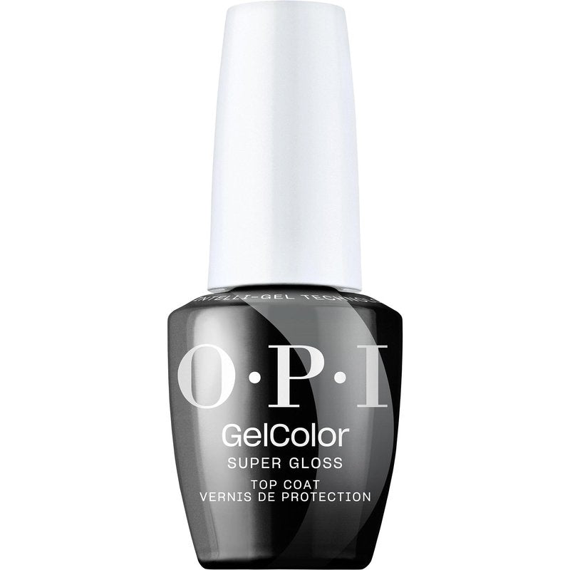 OPI GelColor Super Gloss Top Coat | LED Cure Gel Nail Polish with High Shine Finish | Protects Color, Scratch-Resistant & Prevents Chipping | 0.5 Fl Oz