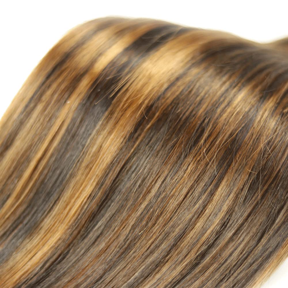 Vinmdonm P1B/30 Highlight Bundles Human Hair Ombre Brown Straight 3 Bundles 24 26 28 inch Unprocessed Virgin Remy Hair Extensions