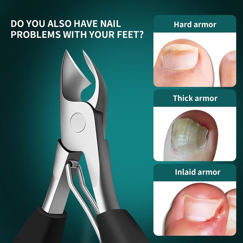 Heavy Duty Toenail Clippers - Large Opening for Embedded Growth & Rough Nails | Stainless Steel Home Pedicure Tool for Men & Women