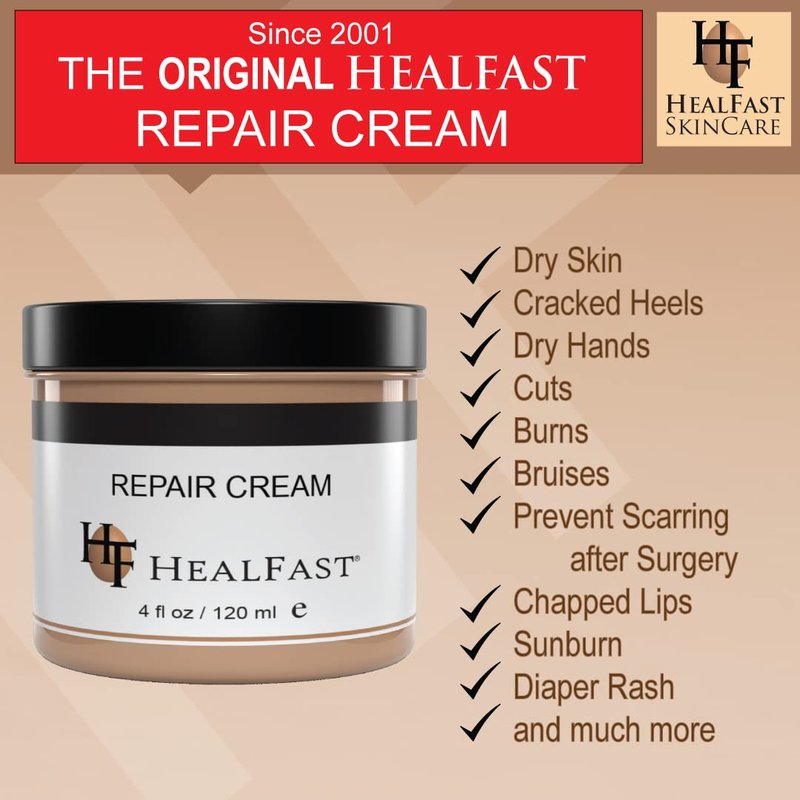 HealFast Sensitive Skin Repair Moisturizing Cream 4 Oz – For Dry, Itch– Fights Rashes, Dryness, Stretch Marks, Sunburn and Bed Sores – Herbal and Food Based Ingredients