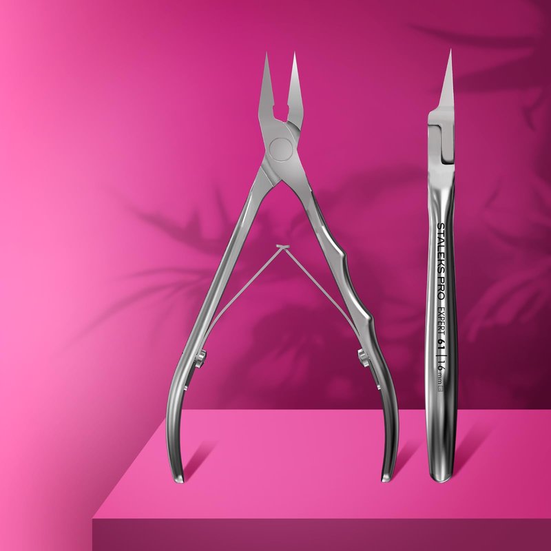 Staleks Pro EXPERT 61 Ingrown Toenail Nippers – 16mm Blades – Narrow Tips with Safe Ends – Stainless Steel – Professional Pedicure Tool