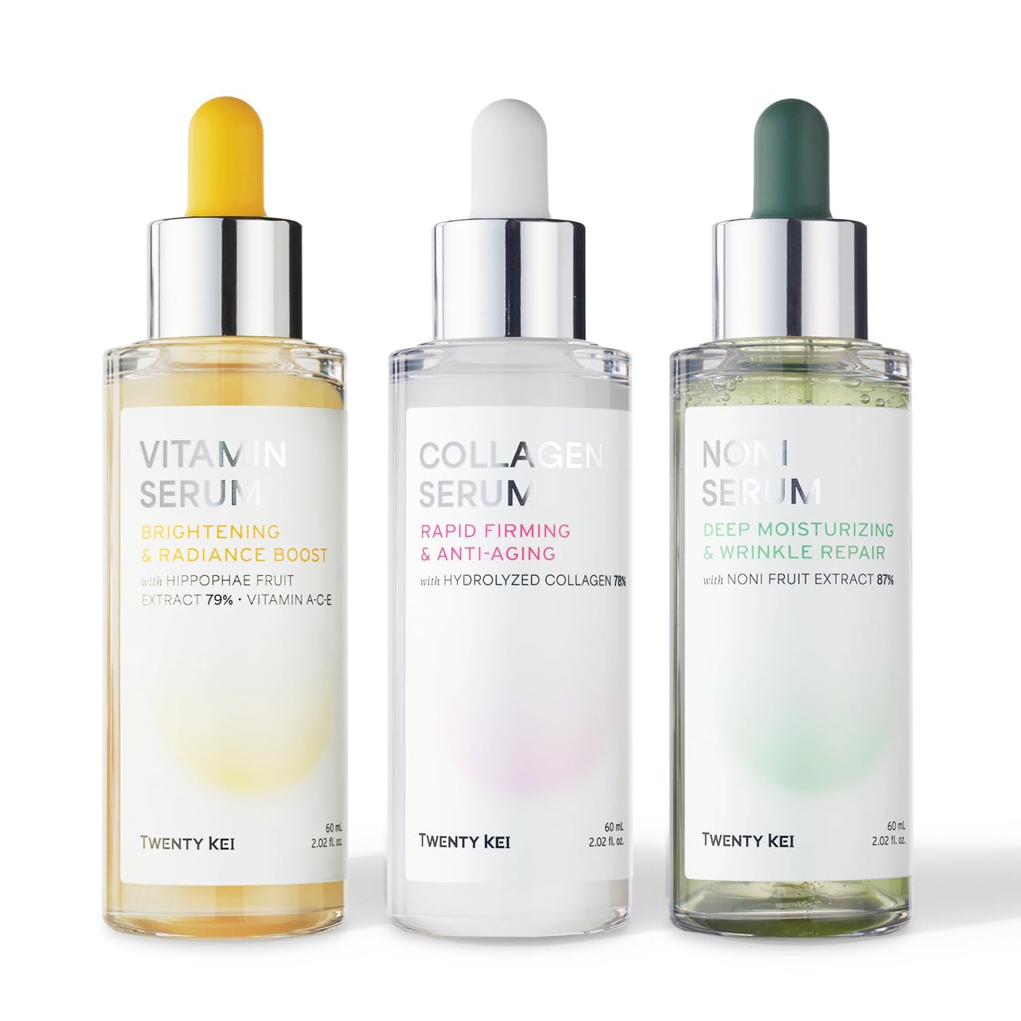TWENTY KEI Noni Serum for Face, Hydrating Korean Face Serum with Noni Extract, Niacinamide & Ceramides, Lightweight Moisturizing Serum for Dry, Dull-Looking Skin, 2.02 Fl Oz