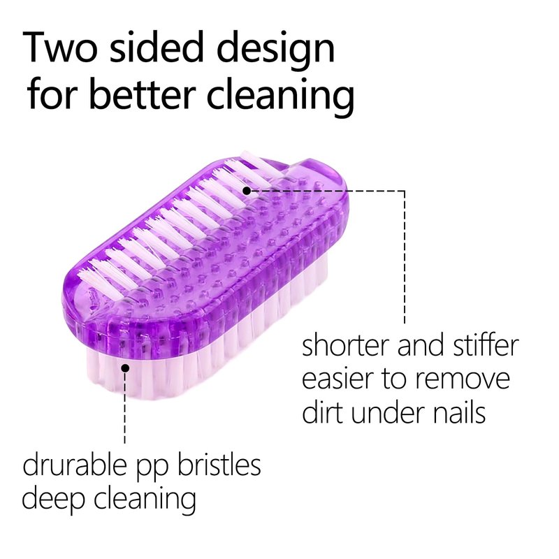 Xjinmin Nail Brush Two Sided Fingernail Scrub Brush Hand Cleaning Brushes Soft Stiff Bristles Nails Toes scrubber for Men Women Kids,4 PCS
