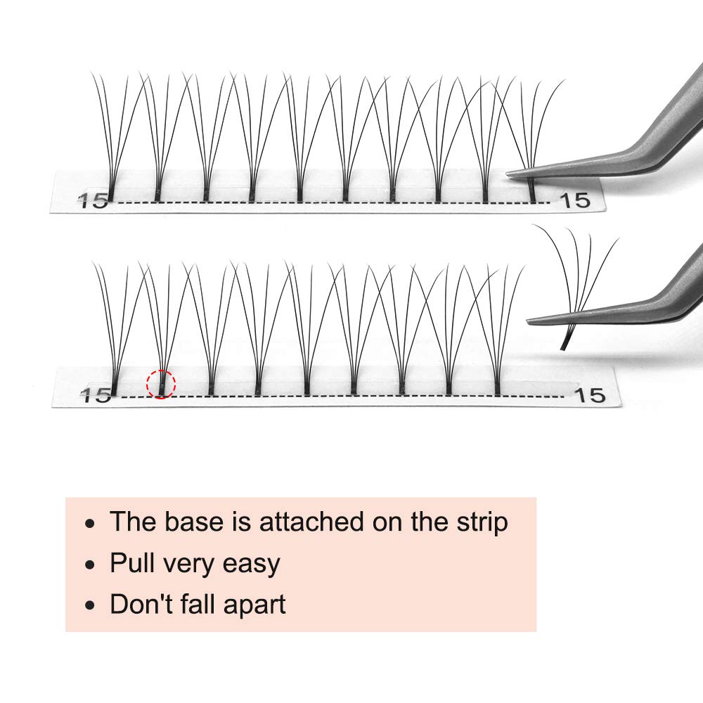 Premade Volume Eyelash Extensions 4D-D-0.07-12 Long Stem Premade Fans Eyelash Extensions Volume Lash Extensions .07 .10 Premade Volume Fans C D Curl Fans(4D-D-0.07,12 mm)