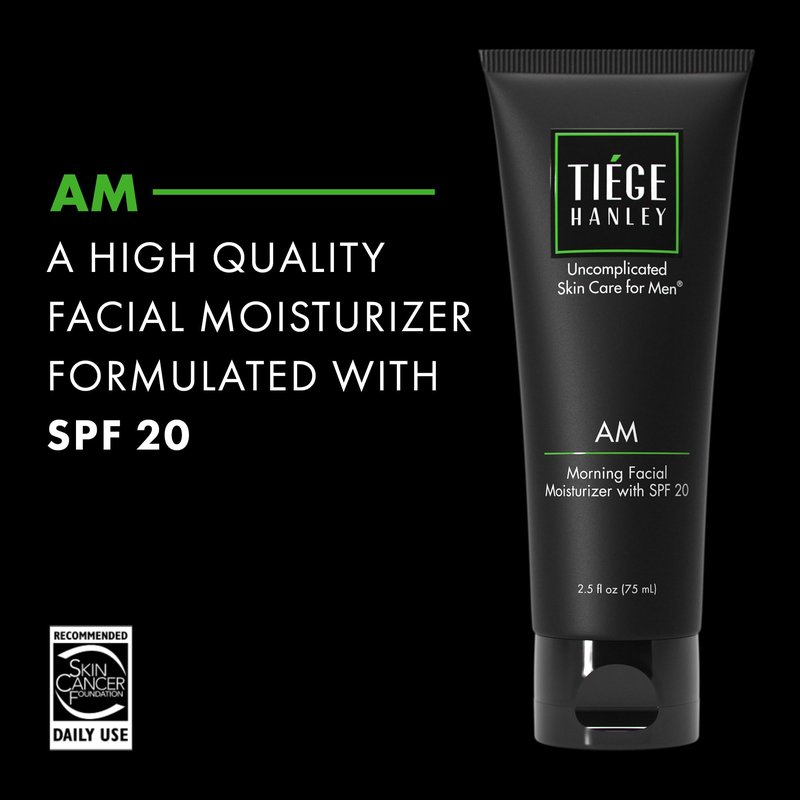 Tiege Hanley Mens Face Moisturizer, Morning Facial Moisturizer with SPF 20 - Men's Face & Skin Care Cream for Long-Lasting Hydration - Promotes Even Skin Tone, Safe for Sensitive Skin (2.5 Fl Oz) (AM)