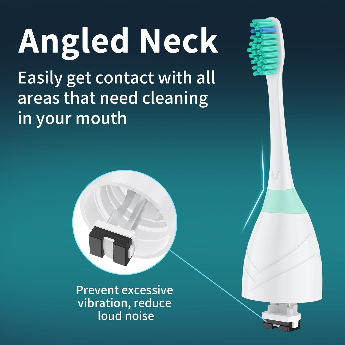 Replacement Heads for Philips Sonicare, Toothbrush Replacement Head Compatible with Phillips Sonicare E-Series Screw-on Handles for Essence, Advance, Elite, CleanCare, Extreme