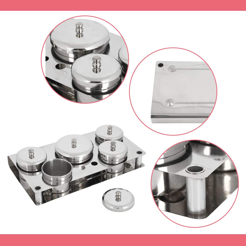 5 x Nail Art Equipment Cup Bowls with Storage Tray, Stainless Steel Acrylic Liquid Powder Cup with Lids Dappen Dish Nail Pen Brush Holder Mini Pot Cans for Glitter Nail Design Equipment Tools