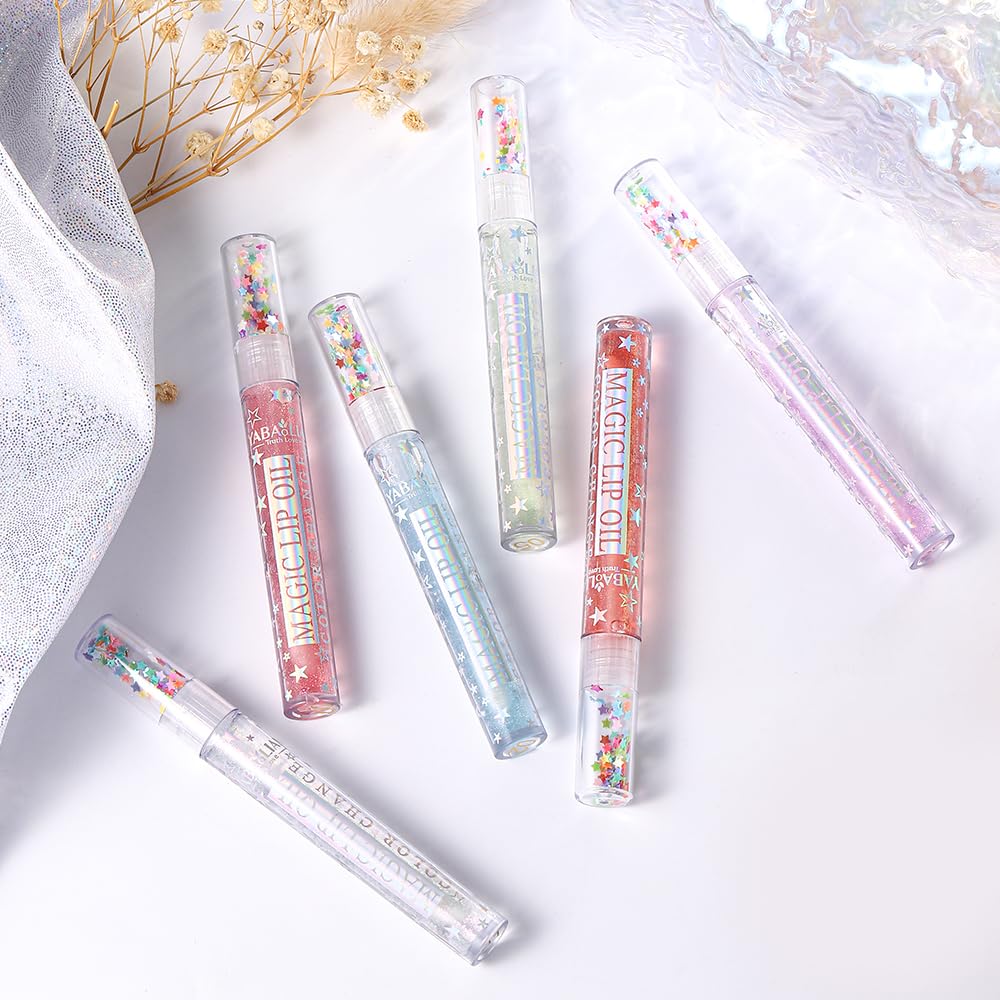 Glitter Lip Gloss Set - 6 Shimmery Liquid Lipsticks for Plumping & Moisturizing | High Shine Finish