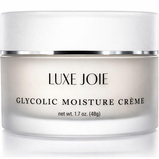 LuxeJoie Glycolic Moisture Creme – Exfoliating Face Moisturizer with Glycolic Acid – Lightweight Hydrating Cream for Smoother-Looking Skin – 1.7 oz