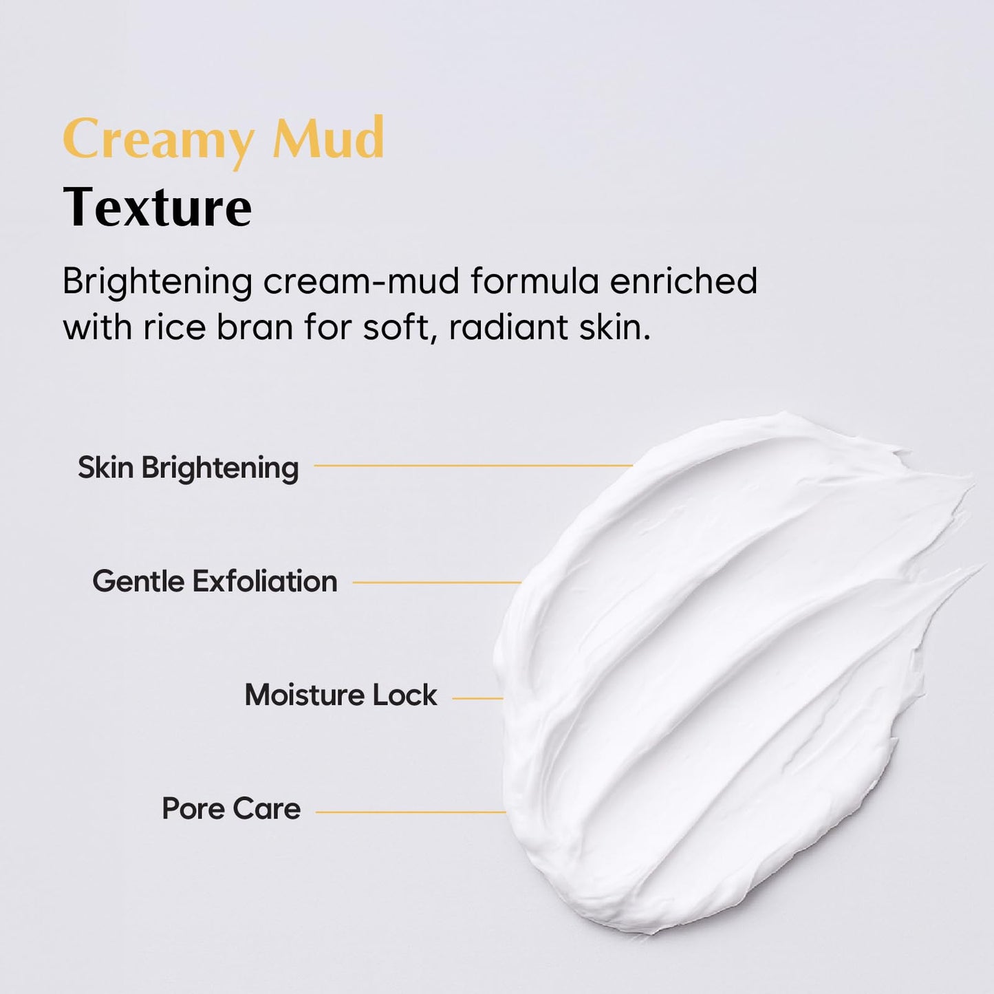 MIDHA RICE MASK, 3.38fl.oz/100ml, Hydrating, Smoothing, for Dull, Rough Skin, Pore Clearing, Wash off Pack Facial Mask, Mud Texture, Uneven Skin Tone