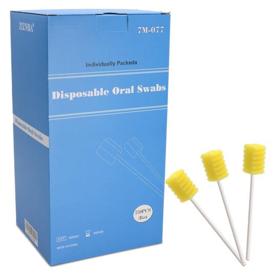 250 Pack Disposable Oral Swabs,Sterile Dental Sponge Swab sticks Unflavored