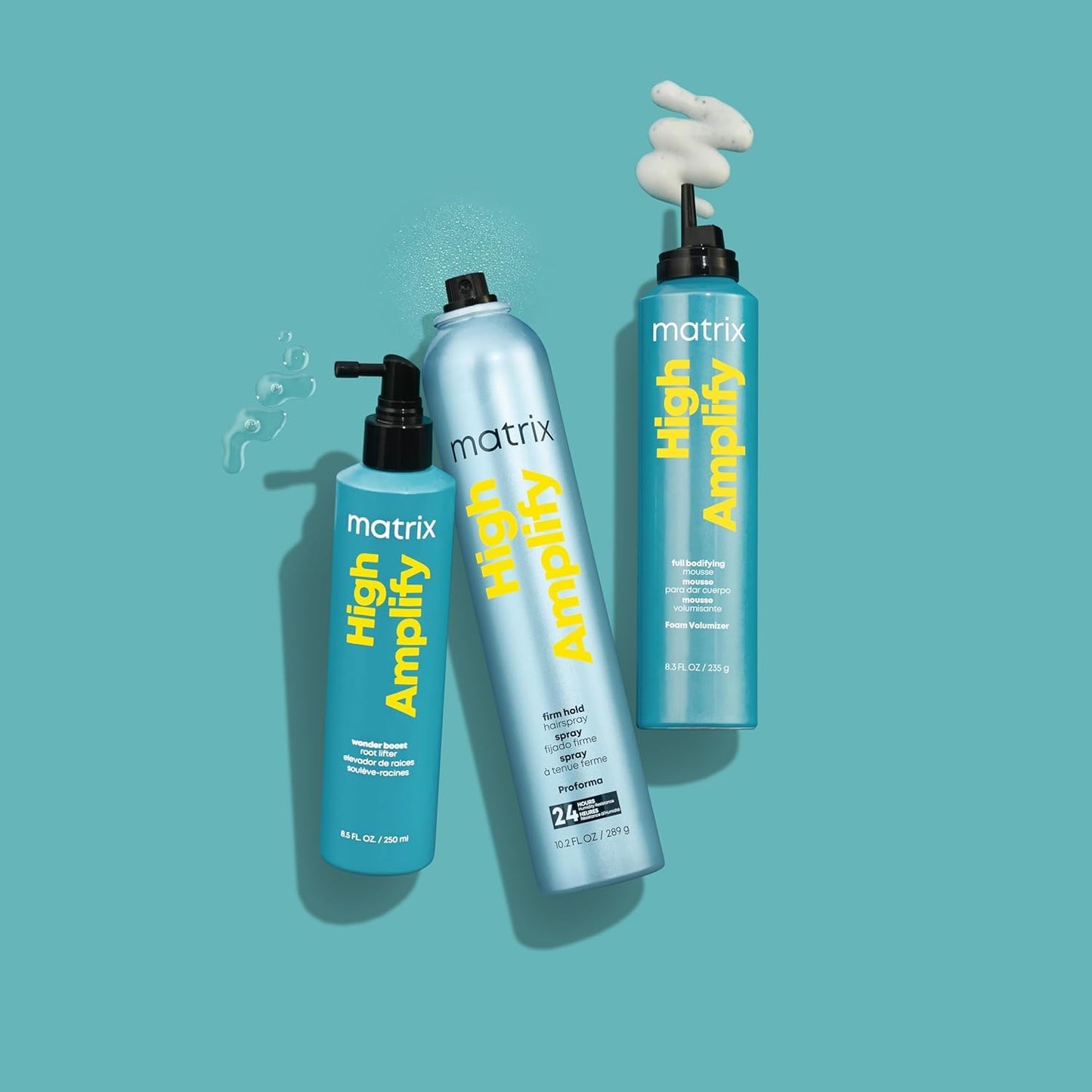 Matrix High Amplify Foam Volumizer Full Bodifying Mousse - Lightweight Lasting Volume, Thickening & Conditioning Shine, For Fine and Limp Hair, Salon Hair Styling, 11.3 Fl Oz