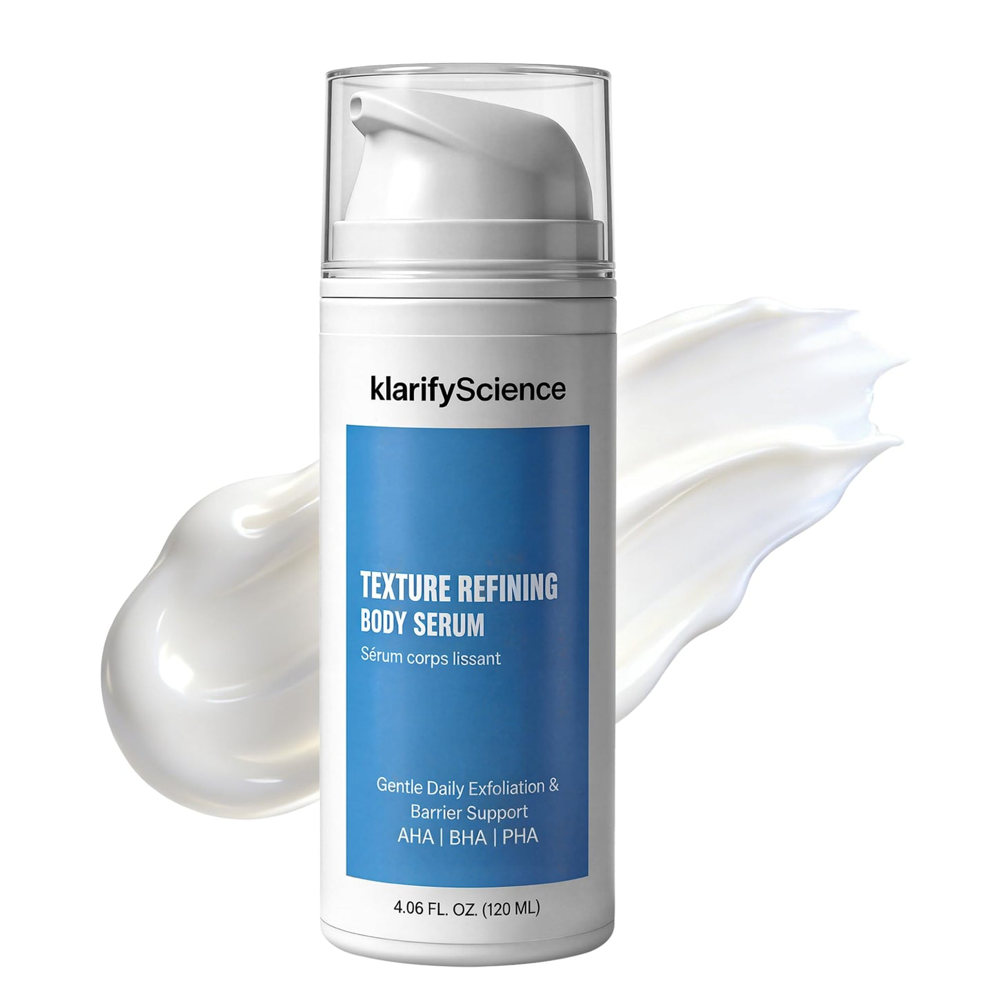klarifyScience KP Treatment Serum - Triple Acid Complex (AHA + BHA + PHA) for Keratosis Pilaris | Gentle Daily Face and Body Serum for Rough Bumpy Skin, Strawberry Legs & Ingrown Hairs | 4 fl oz