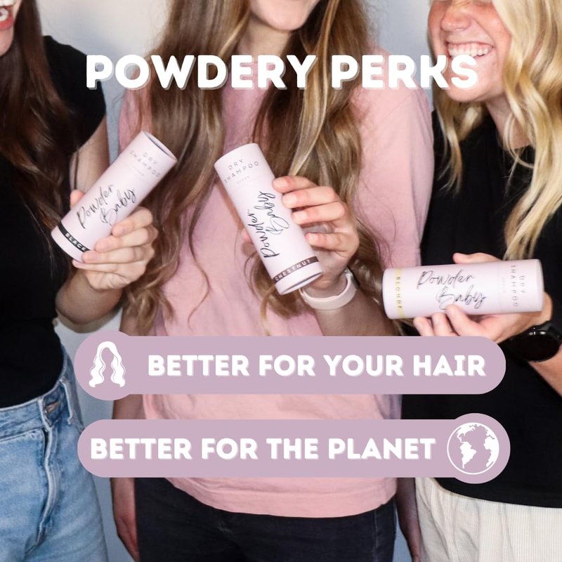 Powder Baby Dry Shampoo Powder, 1.7 Oz - Vegan, Non-Aerosol for Blonde Hair, Adds Volume, Talc & Cruelty-Free, Made in USA, Eco-Friendly Packaging