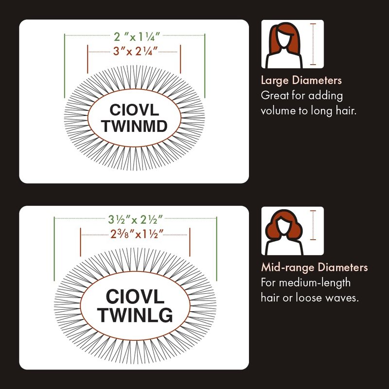 Olivia Garden Turbo Vent Oval Twin & 100% Boar Hair Brush CIOVL-TWINLG (Twin Large)