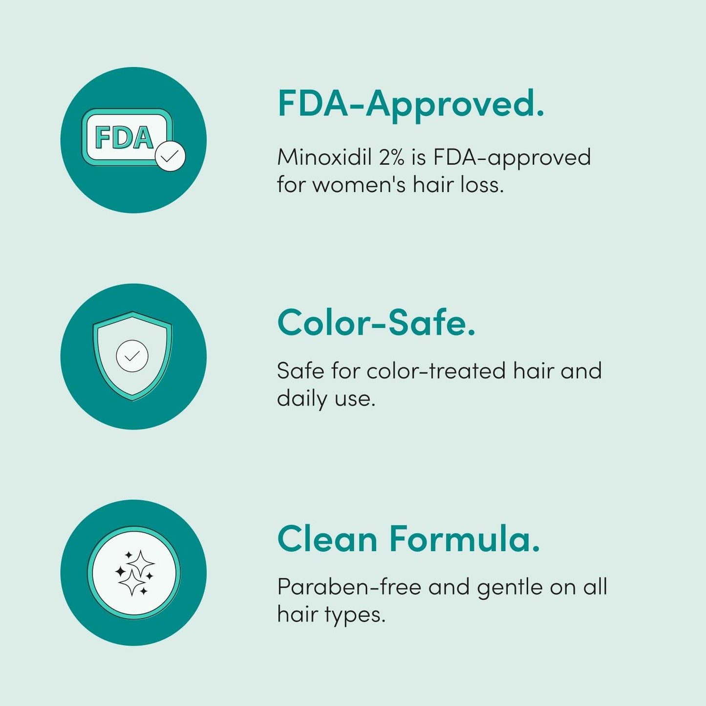 HIMS and HERS Triple Threat Shampoo - Conditioner and 2% Minoxidil Set - Biotin - Saw Palmetto and Pumpkin Seed Oil - Regrowth for Women - Color-Safe - Paraben-Free - Napa Rose - 3 Count - 6.4 Fl Oz