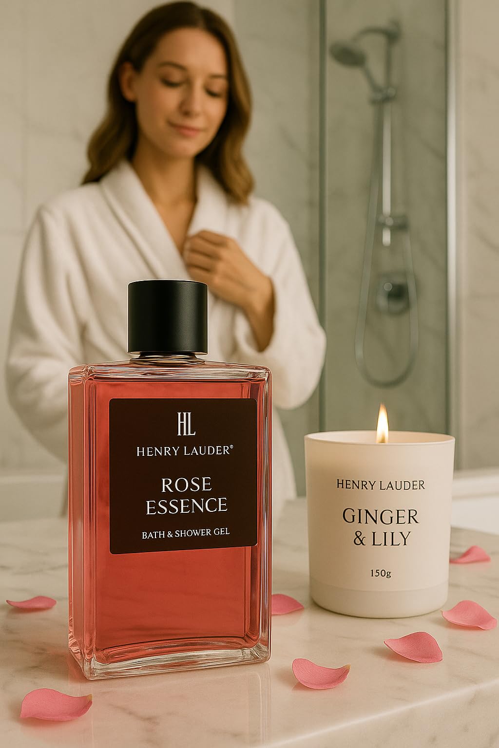 HENRY LAUDER Rose Essence Bath & Shower Gel, 10.2 fl oz