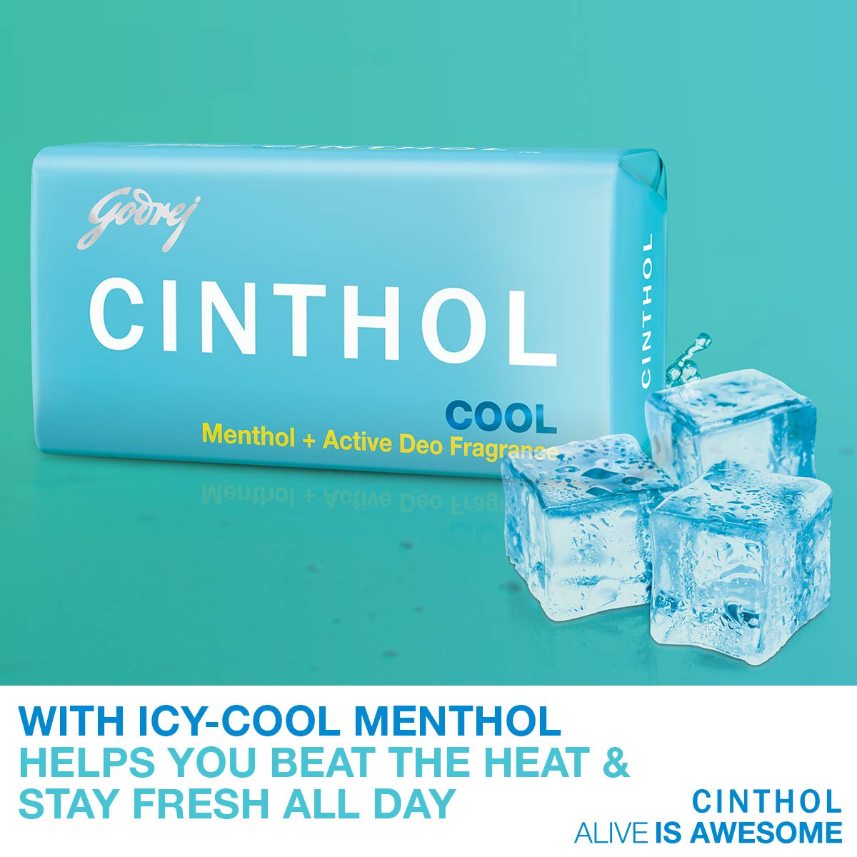 Cinthol Bath Cool Soap, 100g (Pack of 5) (Buy 4 get 1 free)