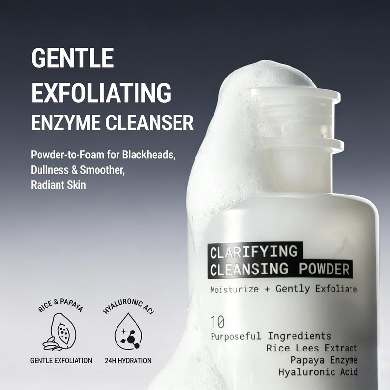 JUNO & Co. JADE Cleansing Powder - Gentle Exfoliating Face Cleanser with Rice & Papaya Enzymes | 35g