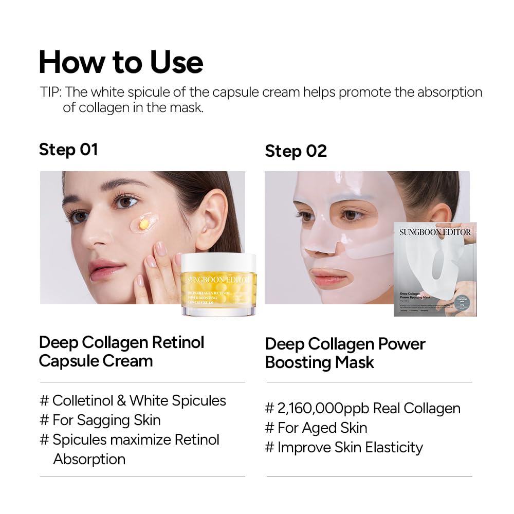 Deep Collagen Boosting Duo - Collagen Mask & Power Capsule Cream | Skincare Gift Set for Mom