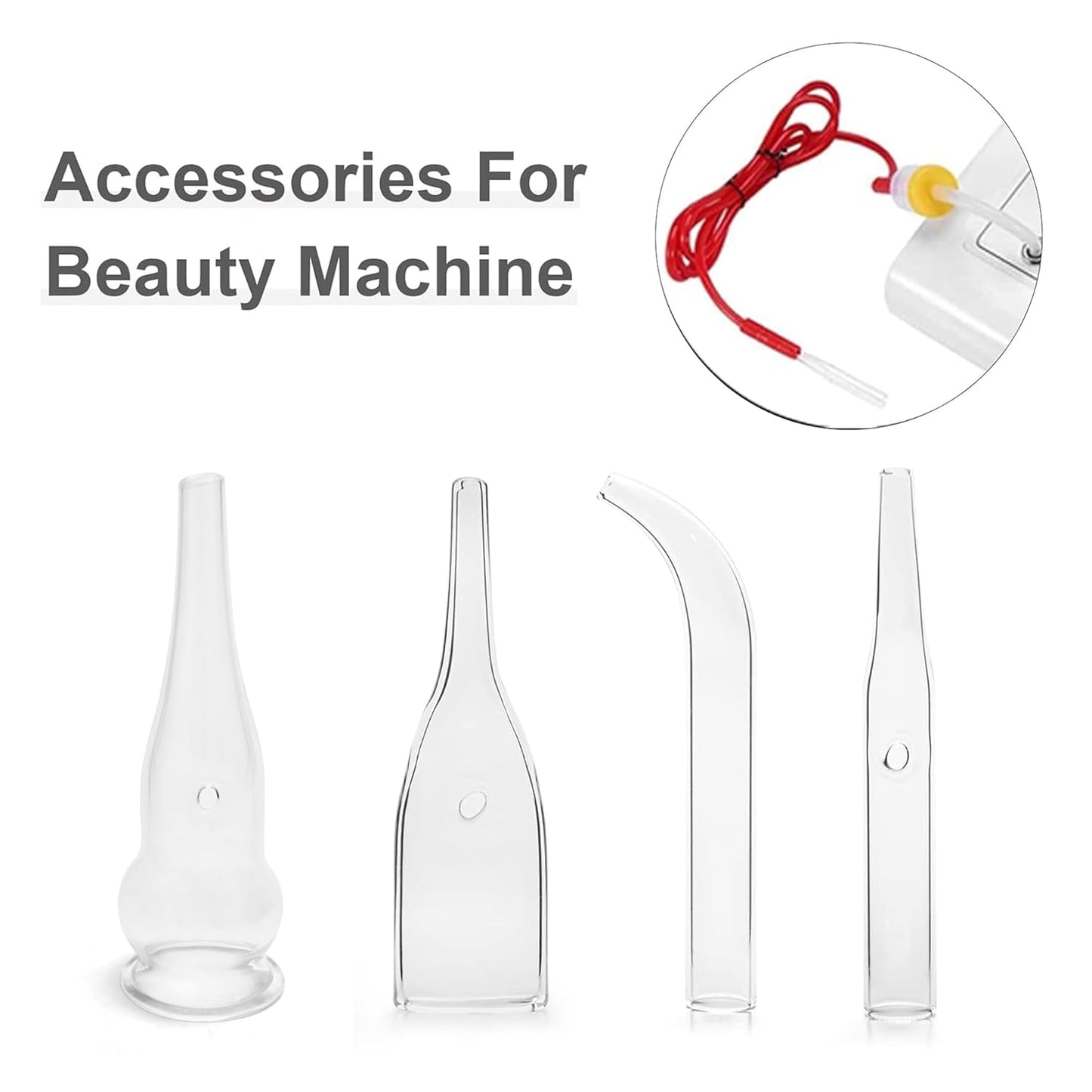 Acne Blackhead Absorbing Electrotherapy Beauty Machine Accessories - 10 Gourd-Shaped Glass Tubes
