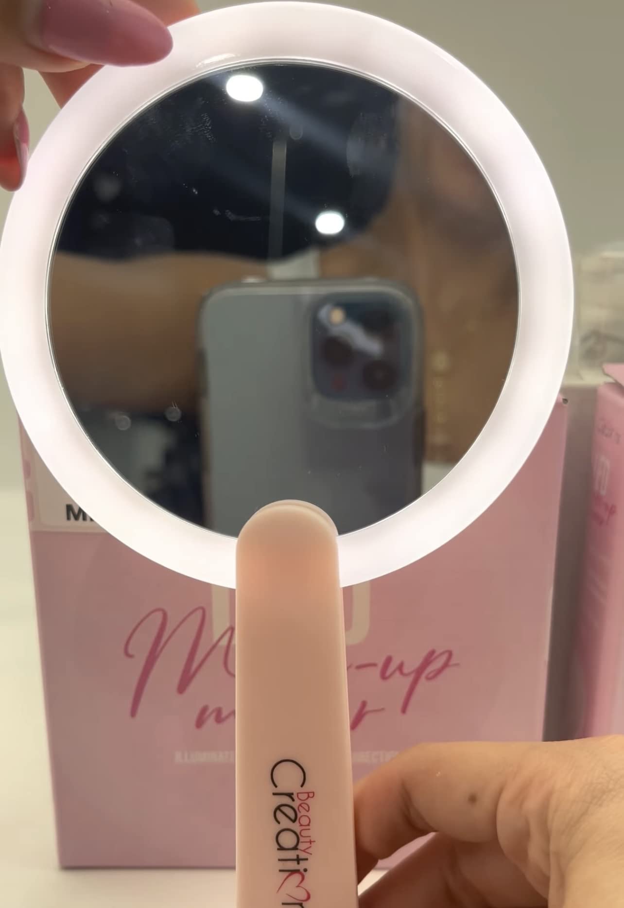 Beauty Creations LED Light Portable Make-Up Mirror Pink