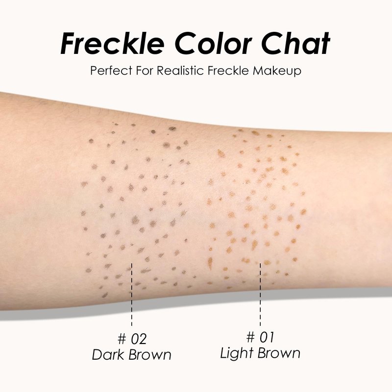 KYDA 2 Pcs Freckle Makeup Pen, Natural Lifelike Freckle Makeup Pen Magic Color, Waterproof Longlasting Soft Dot Sopt, for Natural Effortless Sunkissed Make up-Light Brown