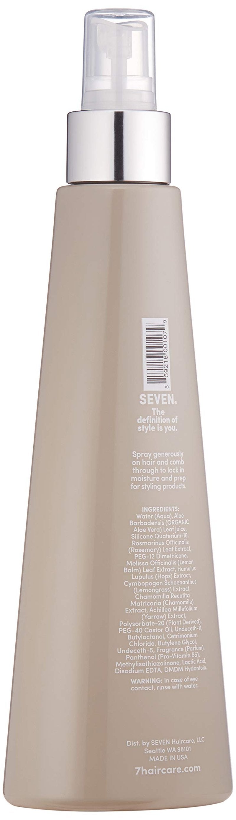 SEVEN Cubica Seal 7-in-1 Universal Prep Spray Hair Primer, Leave In Styling Foundation with Aloe Rosemary Chamomile ProVitamin B5, Moisture Porosity Control Shine Frizz Care for Women Men, 8 oz