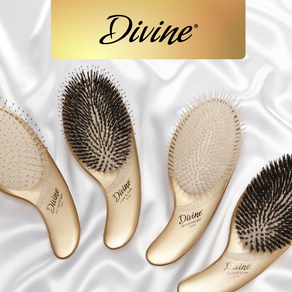 Olivia Garden Divine Paddle Brush for Women and Men - Professional Hair Brush for Thick and Fine Hair - Ideal for Straight, Wavy, and Curly Hair - Ergonomic Design