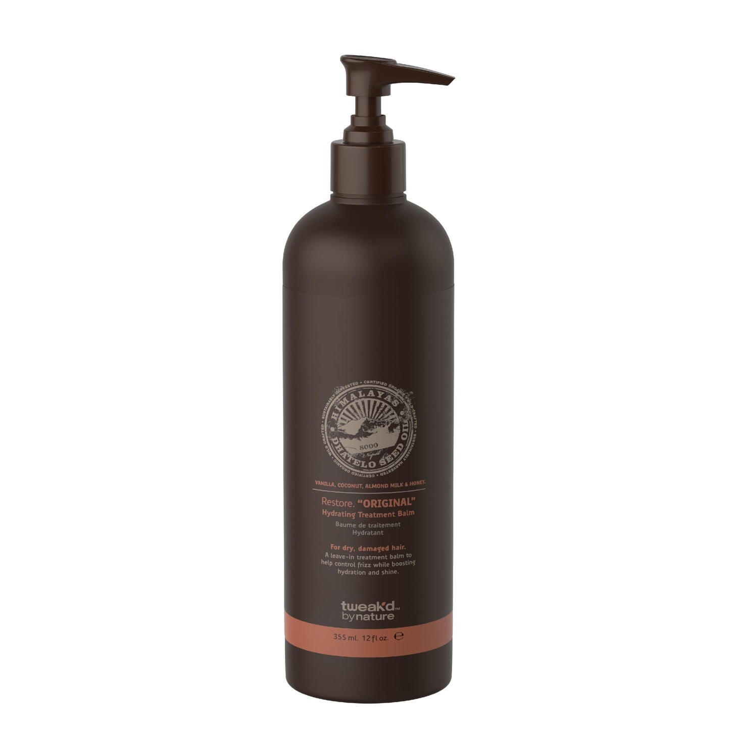Tweak’d by Nature - Restore Hydrating Balm, Frizz Control Hair Balm and Leave-In Hair Treatment Sulfate Free, Paraben Free, Hydrating and Strengthening for Touchable Softness and Healthy Shine (12oz)