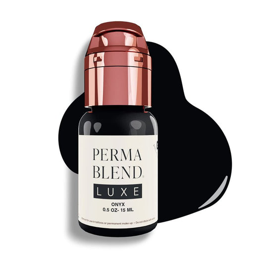 Perma Blend Luxe - Onyx - Microblading Ink for Permanent Eyeliner - Professional Tattoo Ink - Black Tattoo Ink Makeup - Vegan (0.5 oz)