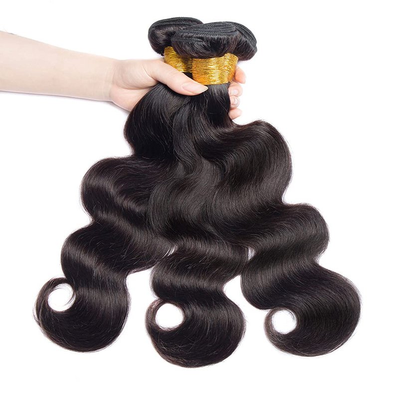#1B Human Hair Bundles Body Wave Bundles 18 20 22 Inch Natural Color Body Wave Bundles 3 Bundles Human Hair Extensions Double Weft Unprocessed Brazilian Virgin Hair 50 Grams Per Bundle
