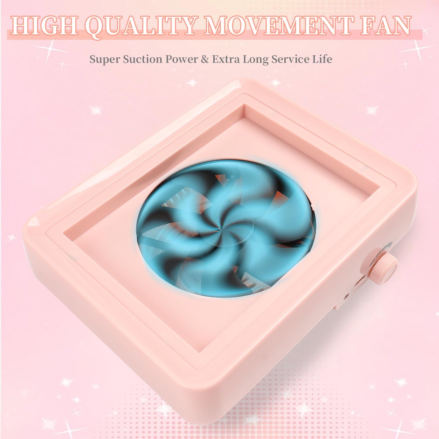 Nail Dust Collector with LED Light (Pink)