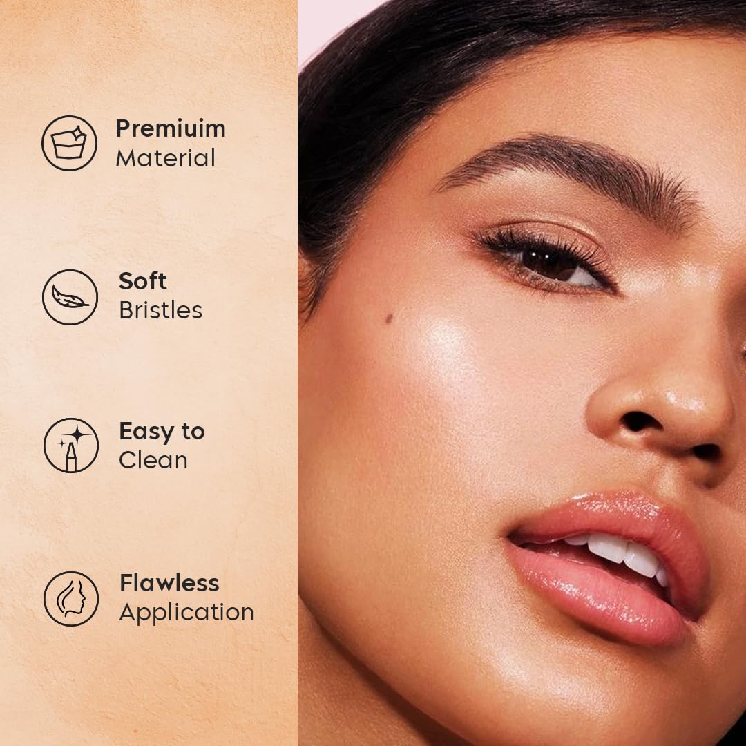 Gleva Foundation Makeup Brush, Kabuki Hexagon Face Blush Liquid Powder Foundation Brush for Blending Liquid, Cream or Flawless Powder Cosmetics (Black)