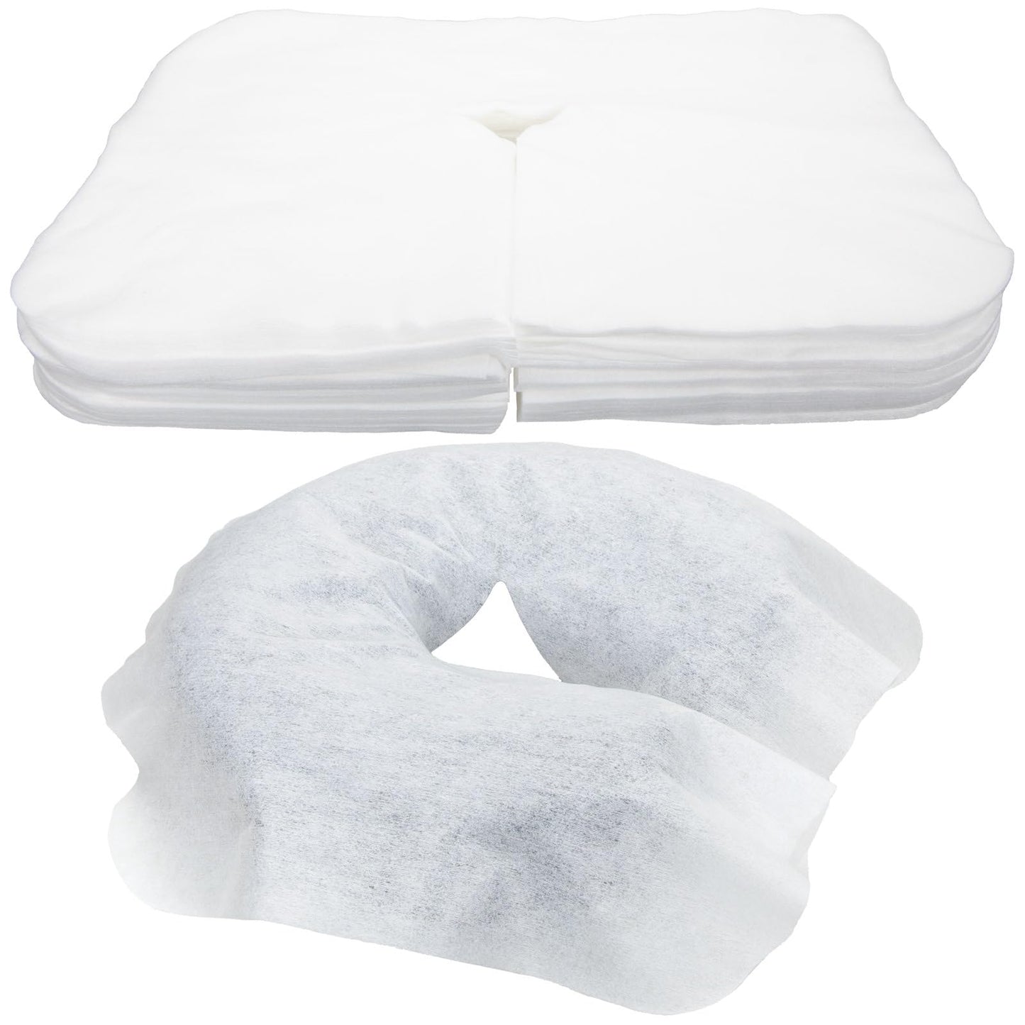 ForPro Massage Face Rest Covers, Ultra Soft, Hypoallergenic, Latex-Free, Disposable Headrest Covers, 16.5” L x 13.75” W, White, 100-Count