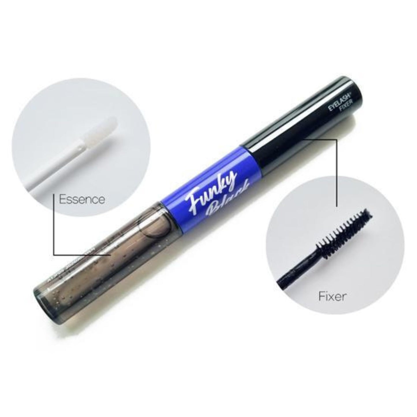 Funky Black Eyelash Growth Serum Enhancer to Grow Thicker, Longer Lashes & Eyebrow boost 1.7fl oz + Eyelash fixer 1.7 fl oz (Enhancer and fixer in One)