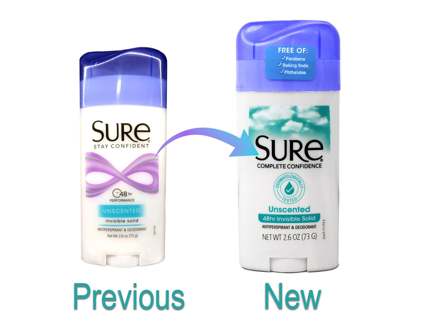Sure Anti-Perspirant Deodorant Invisible Solid Unscented 2.60 oz (Pack of 10)
