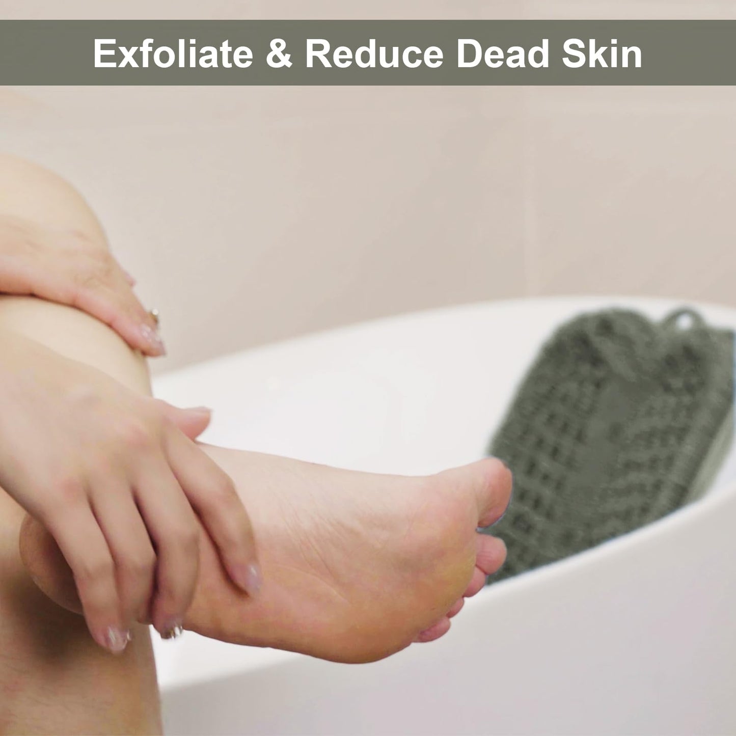 BESKAR XL Large Foot Scrubber Mat for Use in Shower, Cleans Feet No Bend