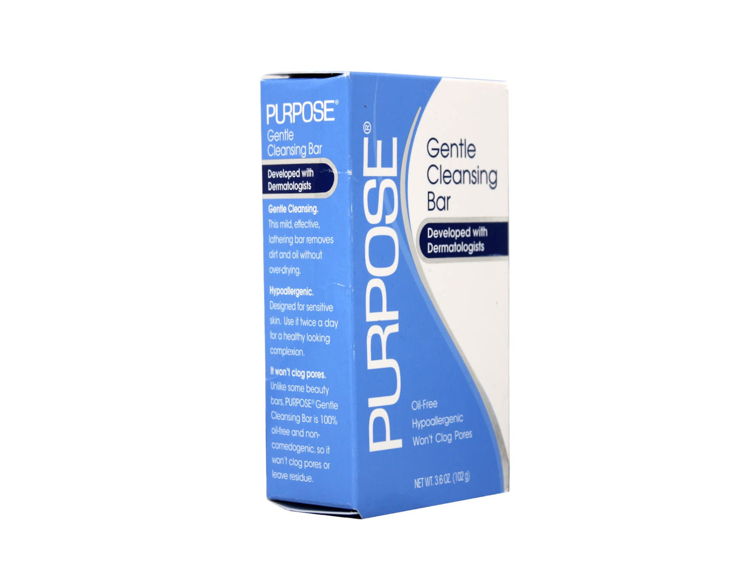 PURPOSE Gentle Cleansing Bar, Gentle As Water, All Skin Types, For Sensitive & Dry Skin, Oil-free, Hypoallergenic, Sulfate-Free, 3.6 oz Bar (Pack of 6)