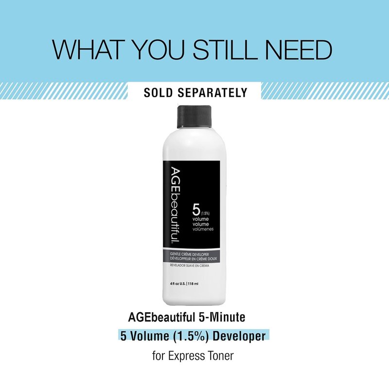 AGE beautiful Icy Lavender Demi Hair Toner, 5-Minute Cream Toner to Blend & Enhance Gray Hair with Cool Violet Tones, Eliminates Brass, Ammonia-Free, Professional Salon Color