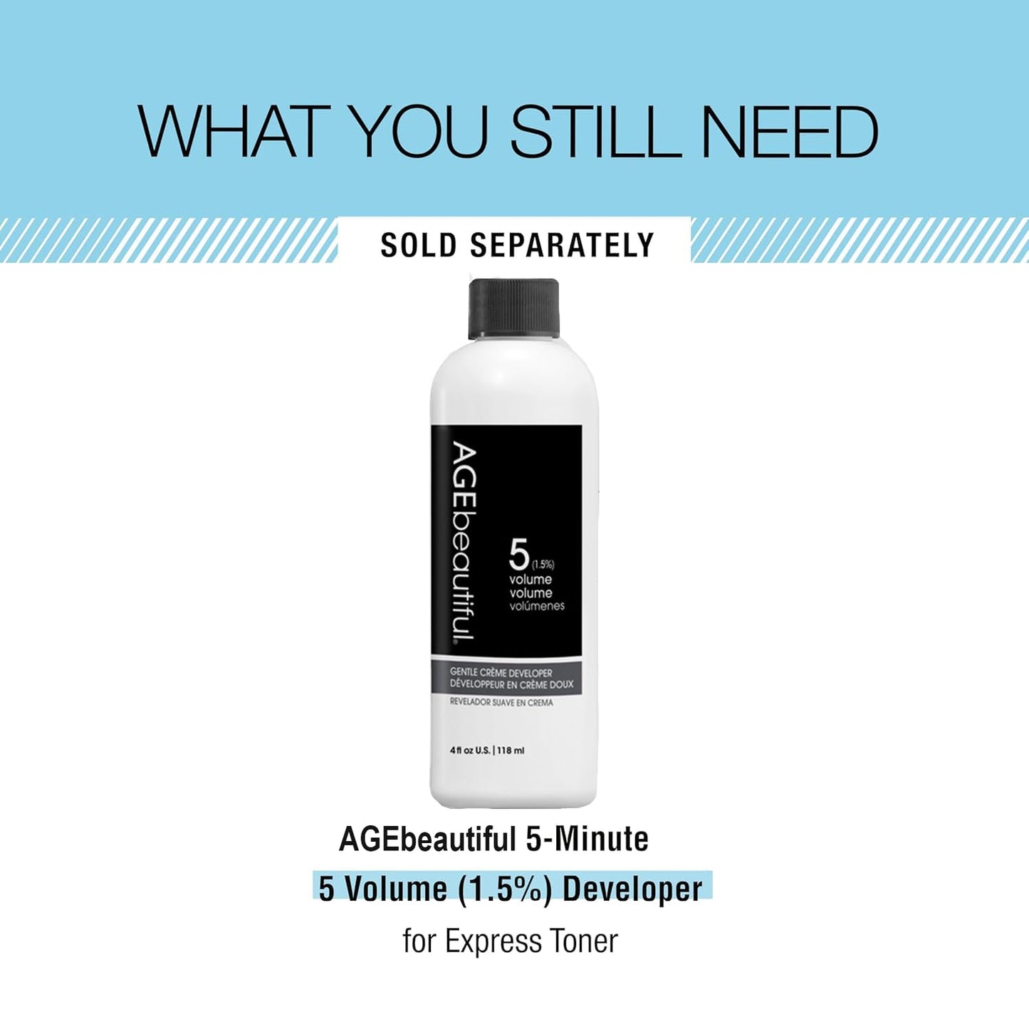 AGE beautiful Hair Toner for Gray Hair, 5-Minute Demi Cream Toner, Neutralizes Yellow Tones, Blends & Enhances Soft Gray, Ammonia-Free Professional Color for Shine